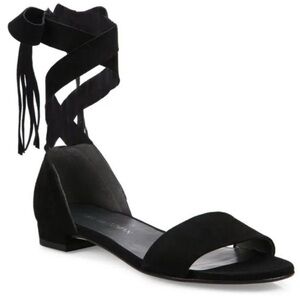 Stuart Weitzman Corbata Black Ankle-Tie Sandals